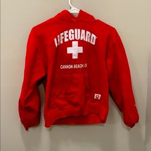 Size large life guard hoodie $5